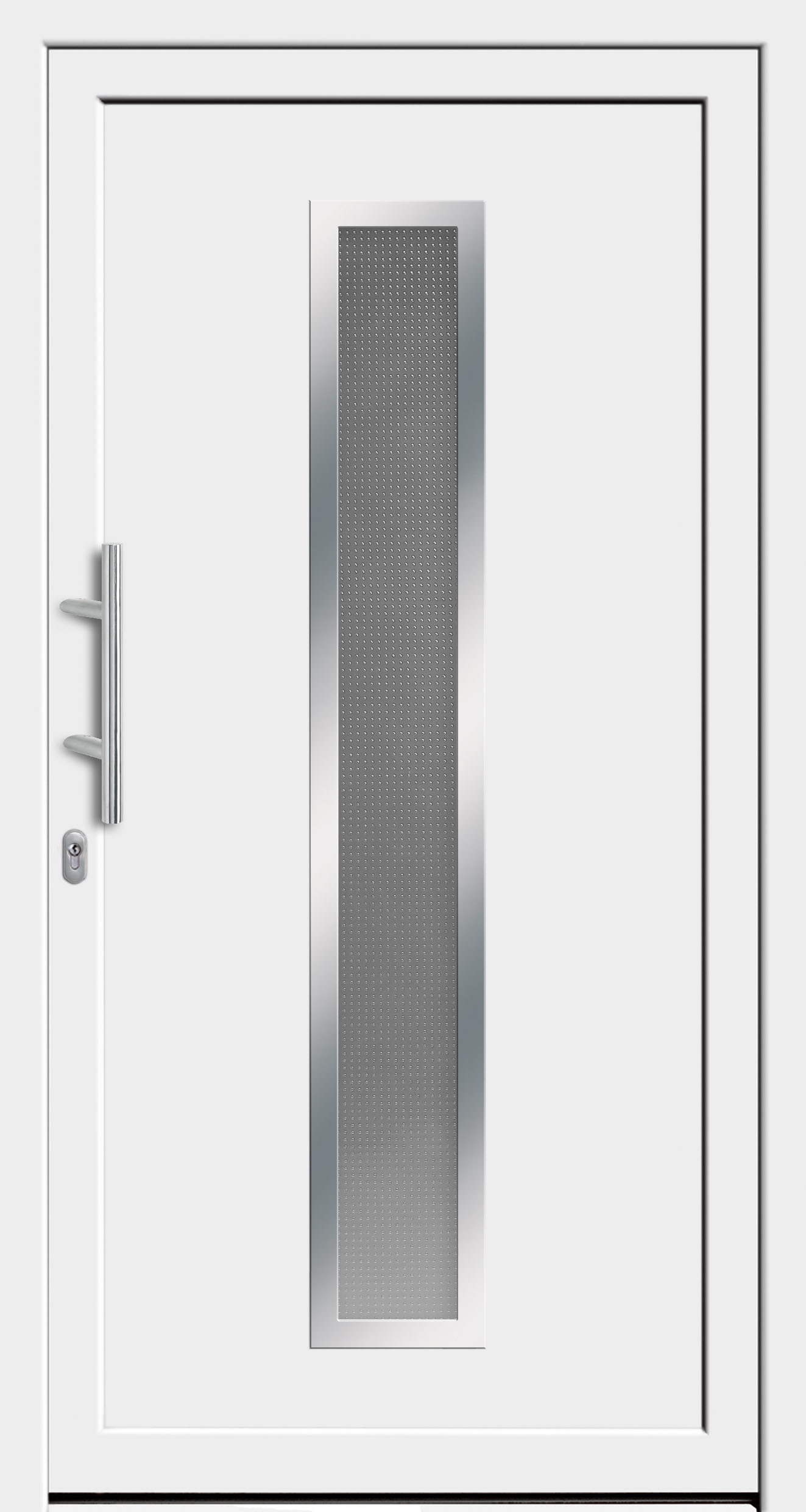 Haustür-Modell DF 5177-70 mit Edelstahloptik und Mastercarré-Glas