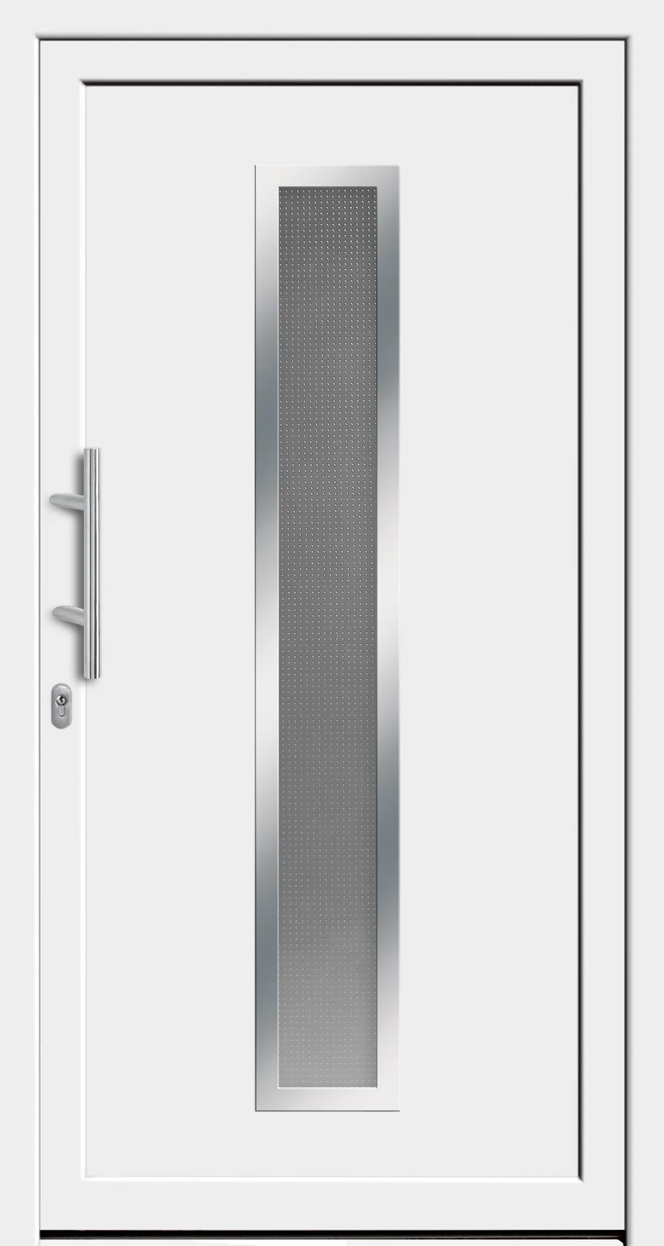 Haustür-Modell DF 5177-70 mit Edelstahloptik und Mastercarré-Glas
