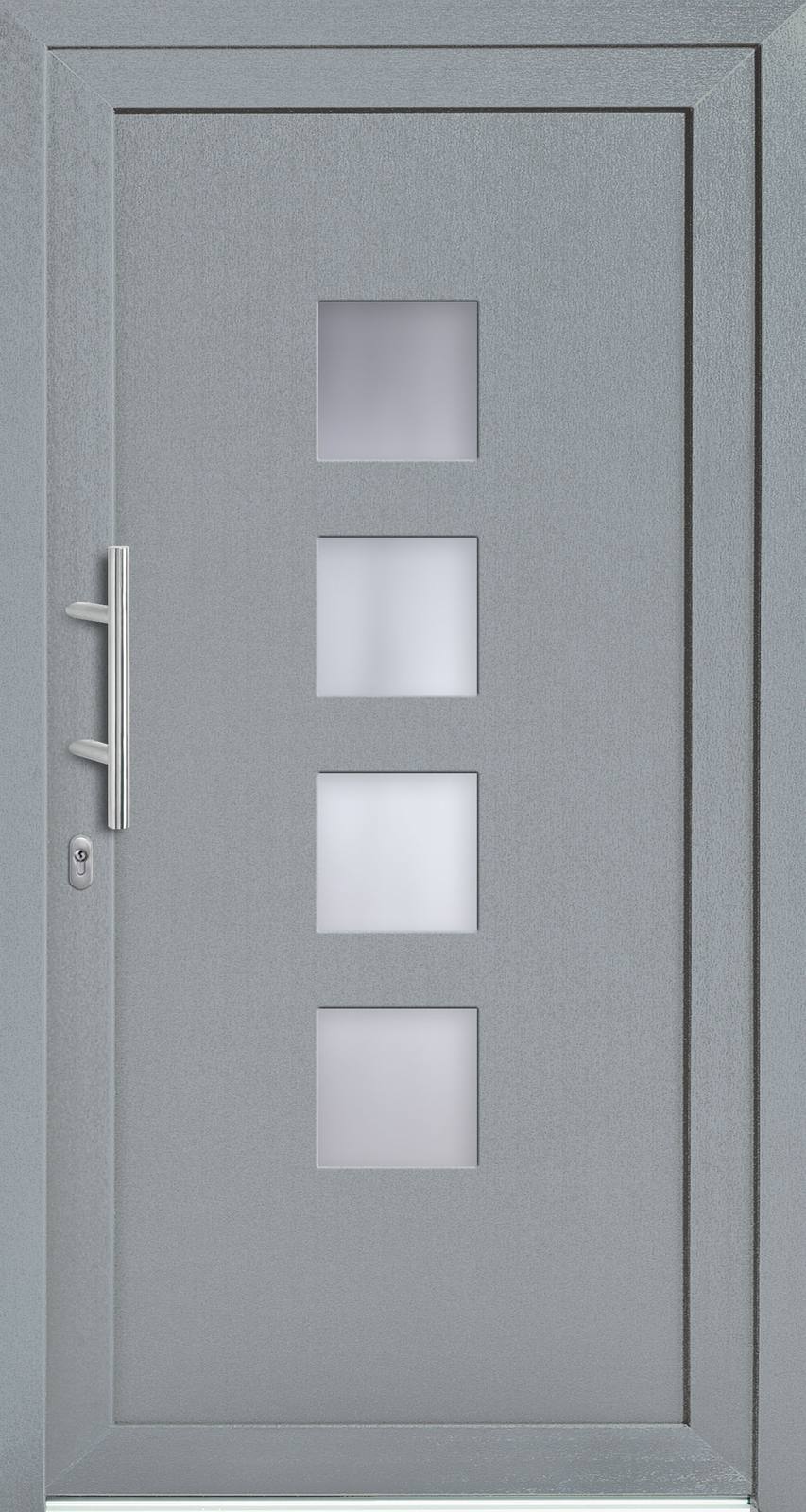 Haustür-Modell DF 5504-50 in Grau mit Glasausschnitt