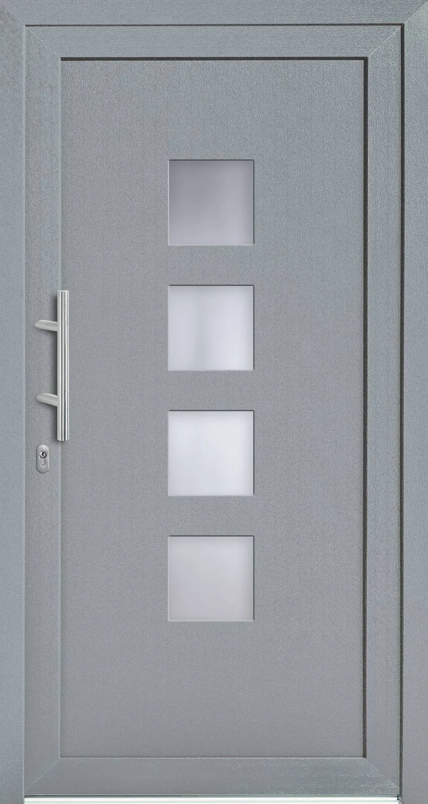 Haustür-Modell DF 5504-50 in Grau mit Glasausschnitt