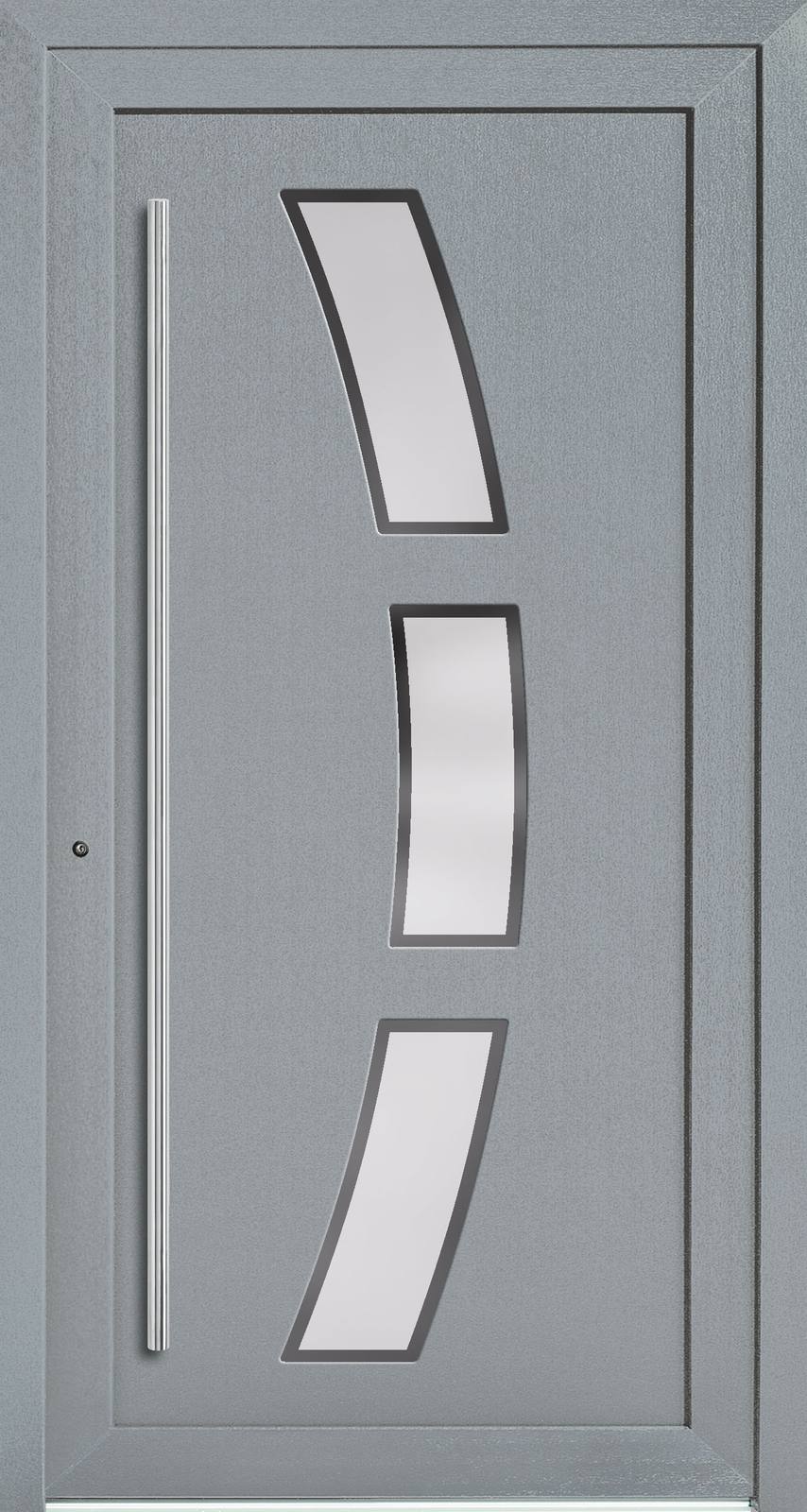 Haustür-Modell DF 7748-50 in Grau mit Ornamentglas