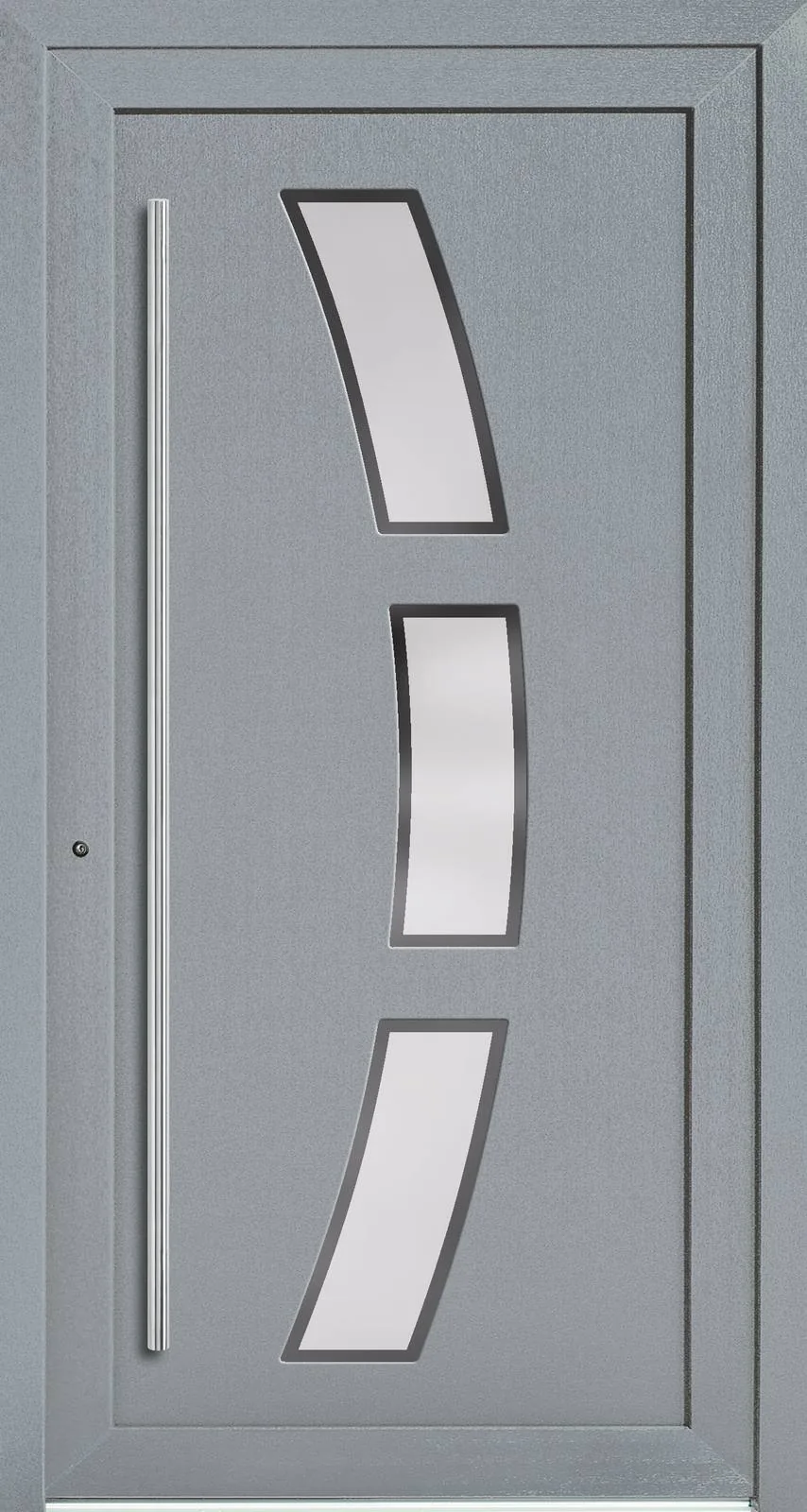 Haustür-Modell DF 7748-50 in Grau mit Ornamentglas