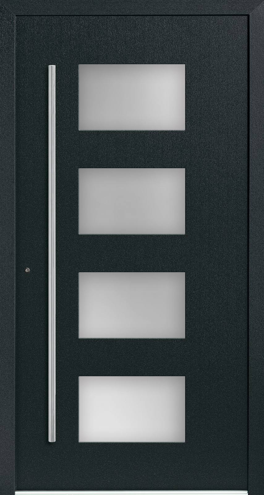 Haustür-Modell DF 7750-50 mit Aufsatzfüllung in Anthrazitgrau und Satinato-Glas